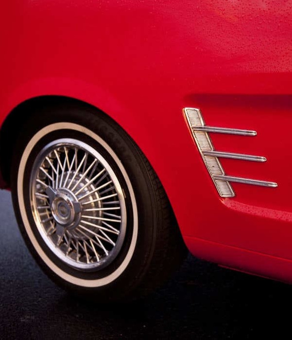 Glossy red car detail