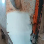Biocleaner on an indian railways coach body: before and after